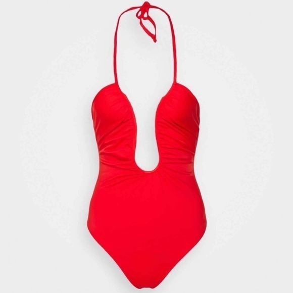Good American Leilani One Piece Swimsuit Bright Poppy